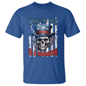 WTF What The Fuck Is A Kilometer George Washington Skull Funny Saying T Shirt TS02 Royal Blue Print Your Wear