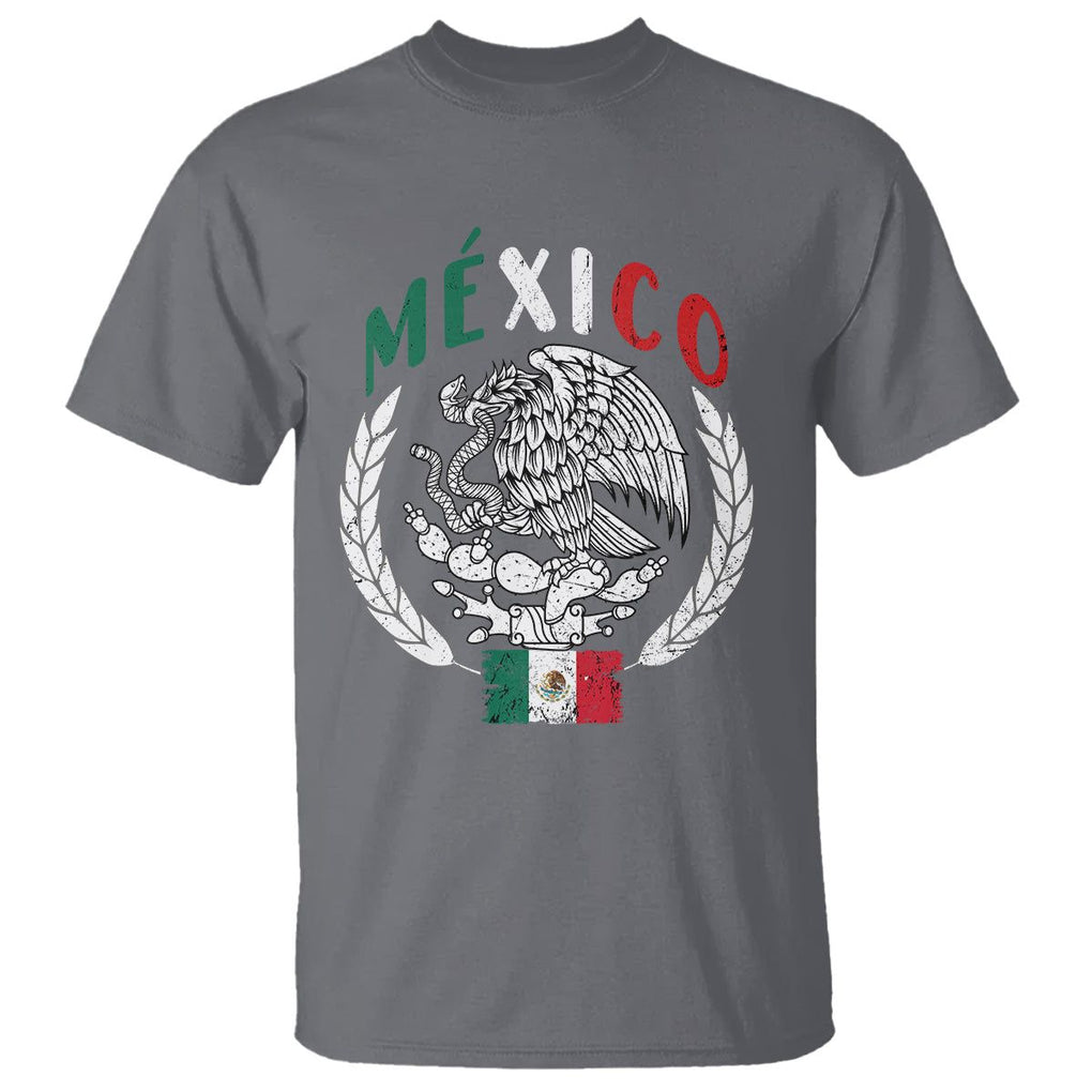 Mexican Flag Eagle T Shirt Viva Mexico Latino Hispanic Heritage TS02 Charcoal Printyourwear