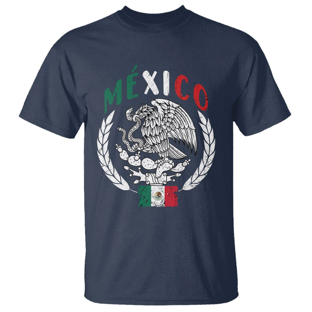 Mexican Flag Eagle T Shirt Viva Mexico Latino Hispanic Heritage TS02 Navy Printyourwear