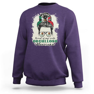 Mexican Girl Sweatshirt Proud Of My Roots Orgulloso Mexicana Messy Bun Latina Hispanic TS02 Purple Printyourwear