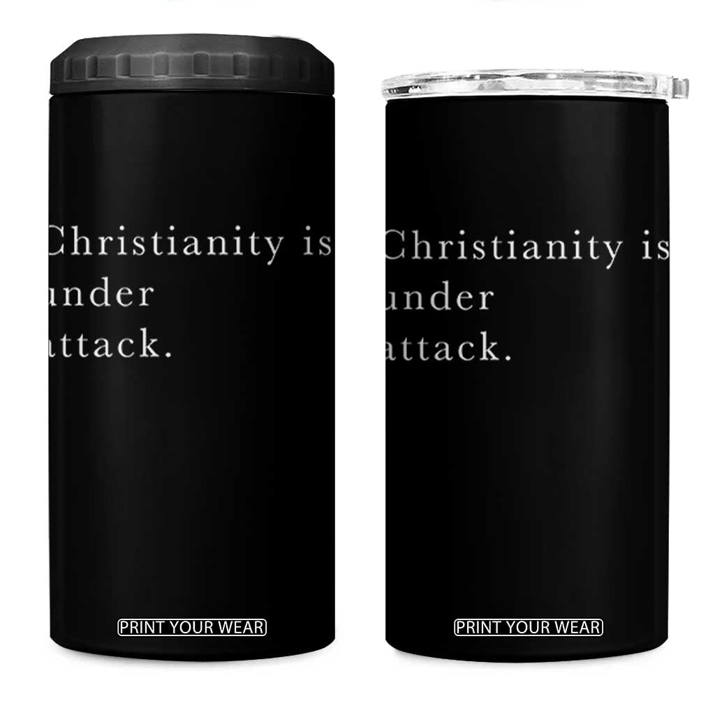 Christianity Is Under Attack 4 in 1 Can Cooler Tumbler Pray for Grand Blanc Michigan Faith Support TS02 One Size: 16 oz Black Print Your Wear