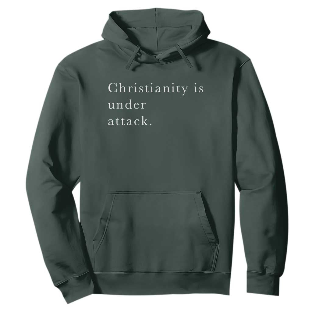 Christianity Is Under Attack Hoodie Pray for Grand Blanc Michigan Faith Support TS02 Dark Forest Green Print Your Wear