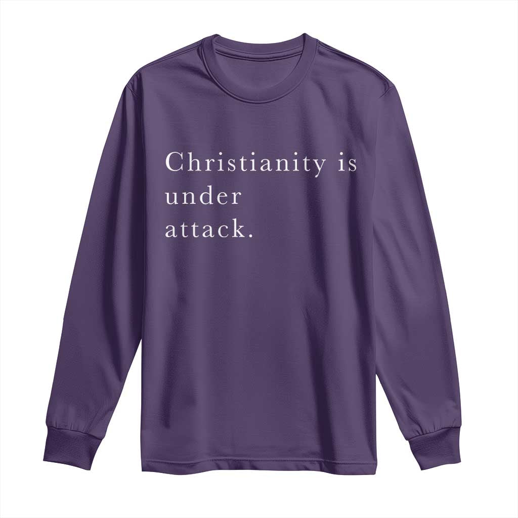 Christianity Is Under Attack Long Sleeve Shirt Pray for Grand Blanc Michigan Faith Support TS02 Purple Print Your Wear