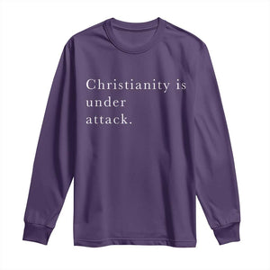 Christianity Is Under Attack Long Sleeve Shirt Pray for Grand Blanc Michigan Faith Support TS02 Purple Print Your Wear