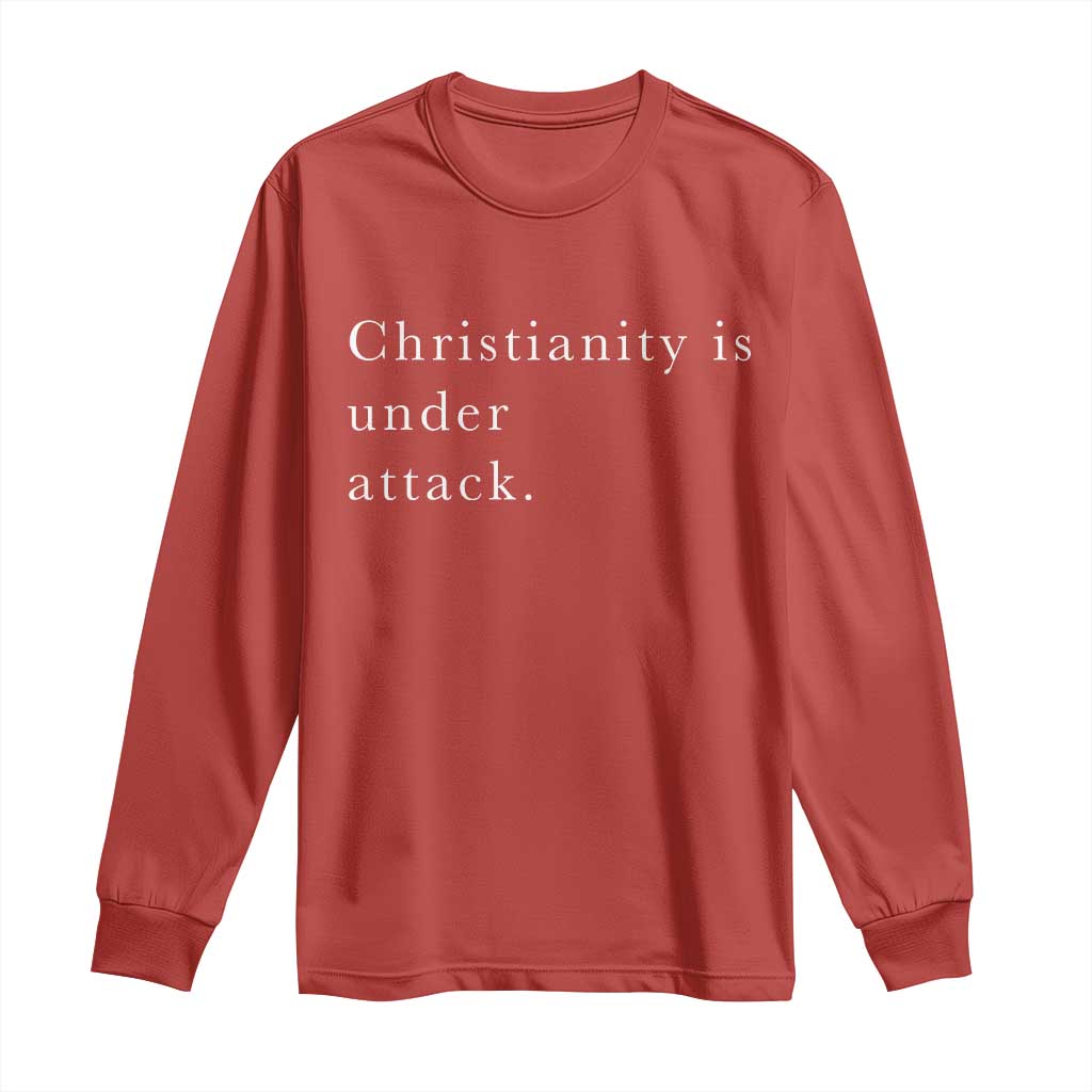 Christianity Is Under Attack Long Sleeve Shirt Pray for Grand Blanc Michigan Faith Support TS02 Red Print Your Wear
