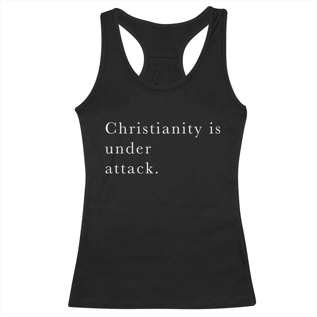 Christianity Is Under Attack Racerback Tank Top Pray for Grand Blanc Michigan Faith Support TS02 Black Print Your Wear