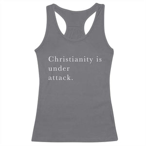 Christianity Is Under Attack Racerback Tank Top Pray for Grand Blanc Michigan Faith Support TS02 Charcoal Print Your Wear