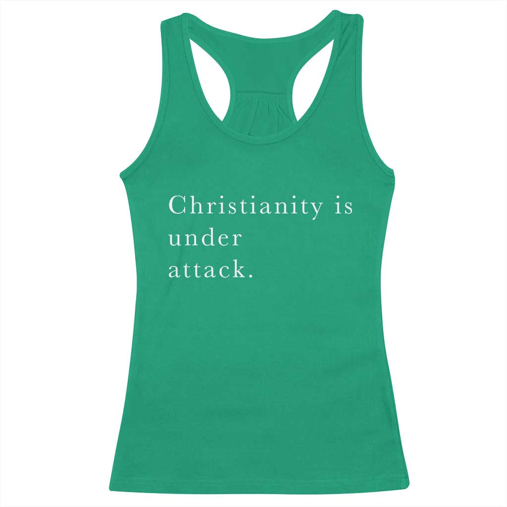 Christianity Is Under Attack Racerback Tank Top Pray for Grand Blanc Michigan Faith Support TS02 Irish Green Print Your Wear