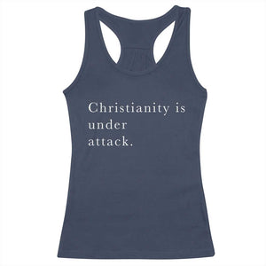 Christianity Is Under Attack Racerback Tank Top Pray for Grand Blanc Michigan Faith Support TS02 Navy Print Your Wear