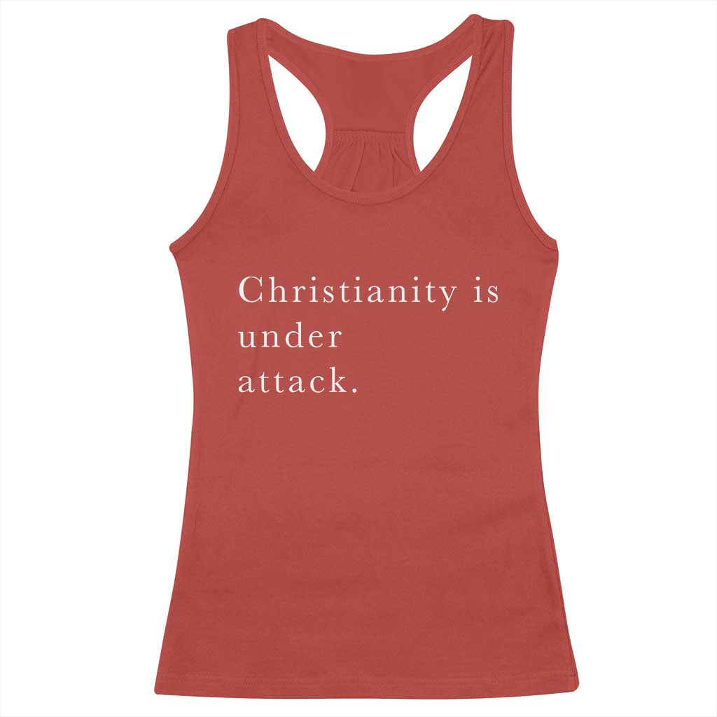 Christianity Is Under Attack Racerback Tank Top Pray for Grand Blanc Michigan Faith Support TS02 Red Print Your Wear