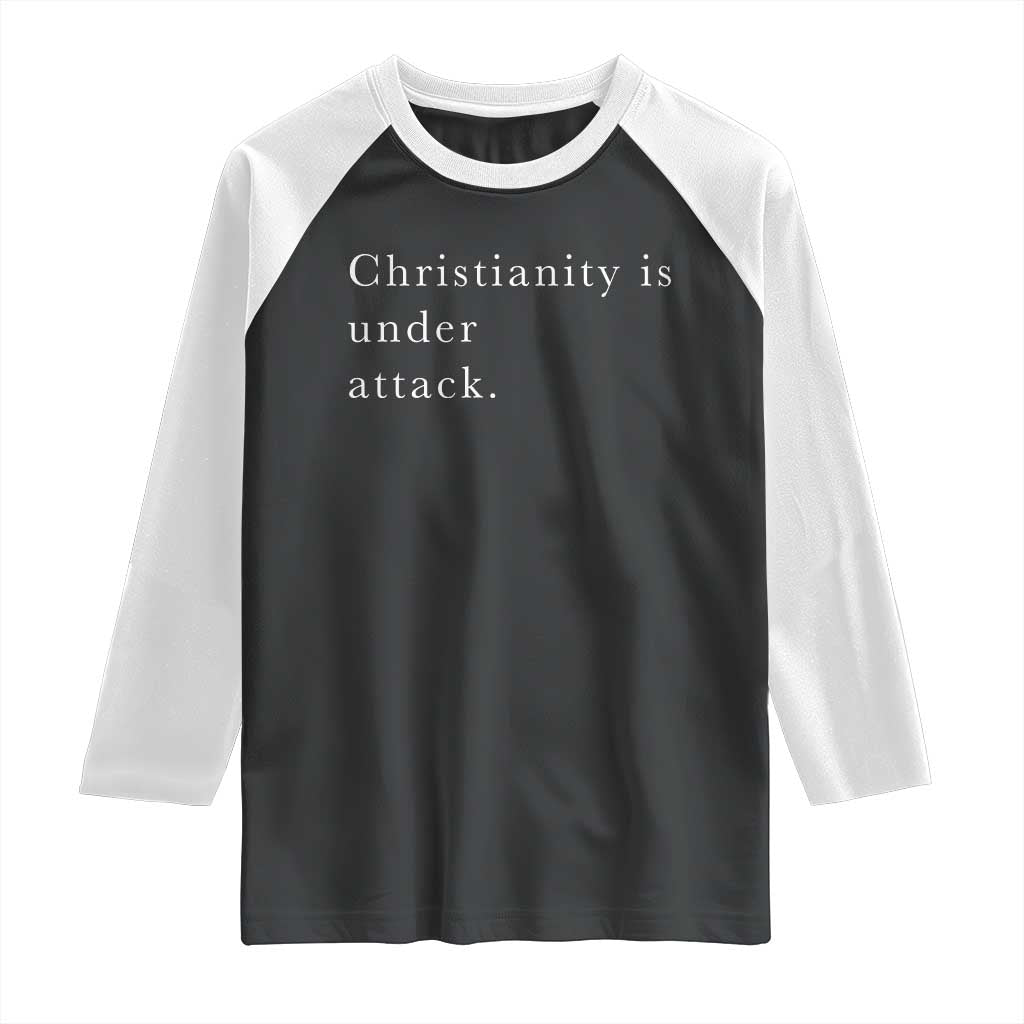 Christianity Is Under Attack Raglan Shirt Pray for Grand Blanc Michigan Faith Support TS02 Black White Print Your Wear