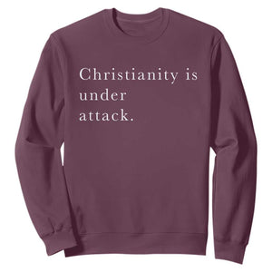 Christianity Is Under Attack Sweatshirt Pray for Grand Blanc Michigan Faith Support TS02 Maroon Print Your Wear