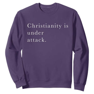 Christianity Is Under Attack Sweatshirt Pray for Grand Blanc Michigan Faith Support TS02 Purple Print Your Wear