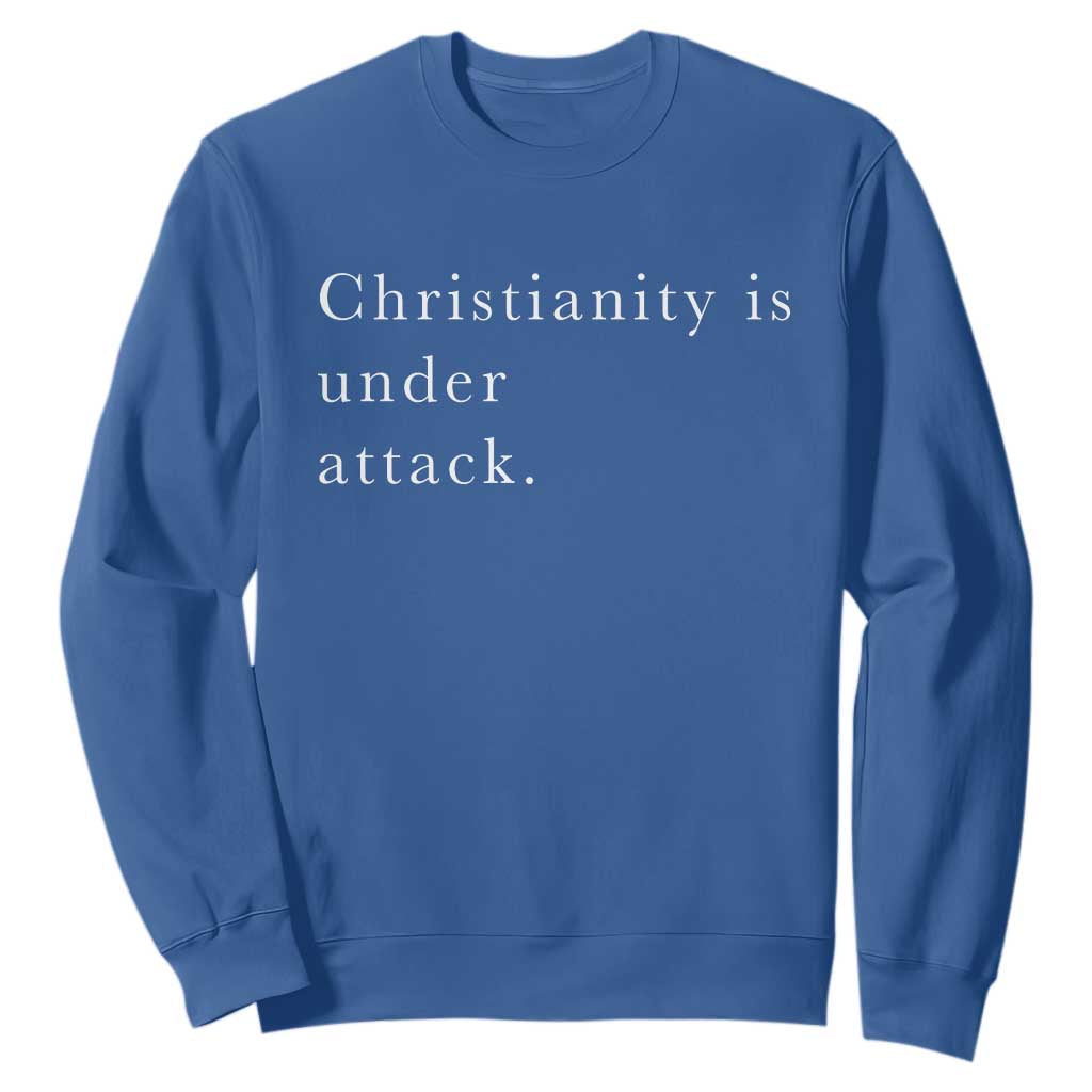 Christianity Is Under Attack Sweatshirt Pray for Grand Blanc Michigan Faith Support TS02 Royal Blue Print Your Wear