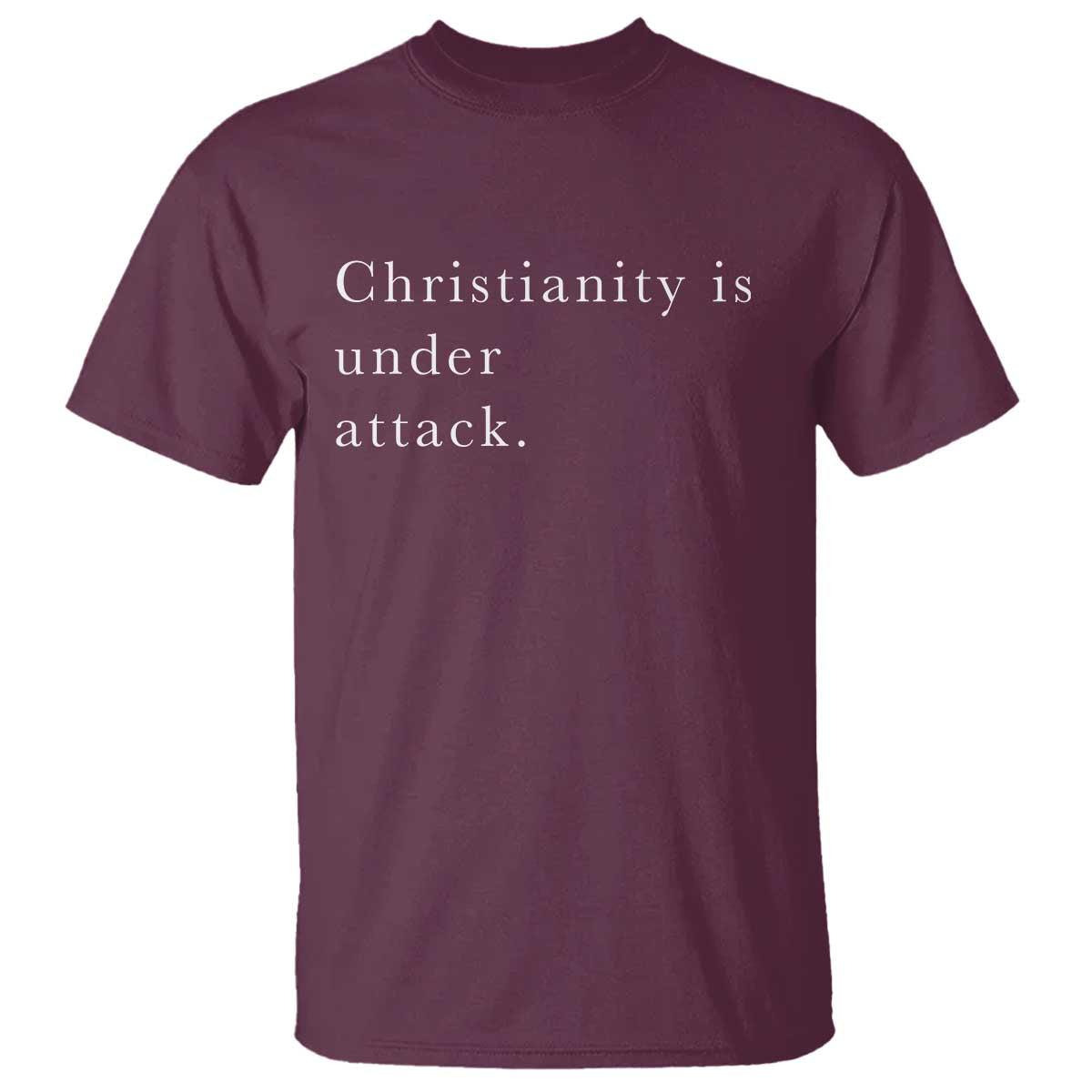 Christianity Is Under Attack T Shirt Pray for Grand Blanc Michigan Faith Support TS02 Maroon Print Your Wear