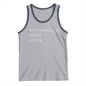 Christianity Is Under Attack Tank Top Pray for Grand Blanc Michigan Faith Support TS02 Athletic Heather Navy Print Your Wear