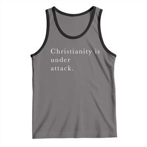 Christianity Is Under Attack Tank Top Pray for Grand Blanc Michigan Faith Support TS02 Deep Heather Black Print Your Wear