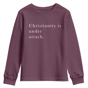 Christianity Is Under Attack Youth Sweatshirt Pray for Grand Blanc Michigan Faith Support TS02 Maroon Print Your Wear