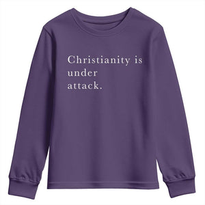 Christianity Is Under Attack Youth Sweatshirt Pray for Grand Blanc Michigan Faith Support TS02 Purple Print Your Wear
