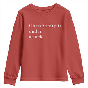 Christianity Is Under Attack Youth Sweatshirt Pray for Grand Blanc Michigan Faith Support TS02 Red Print Your Wear