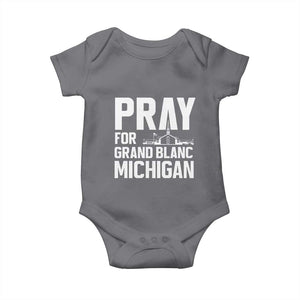 Pray for Grand Blanc Michigan Baby Onesie Faith and Community Support TS02 Charcoal Print Your Wear