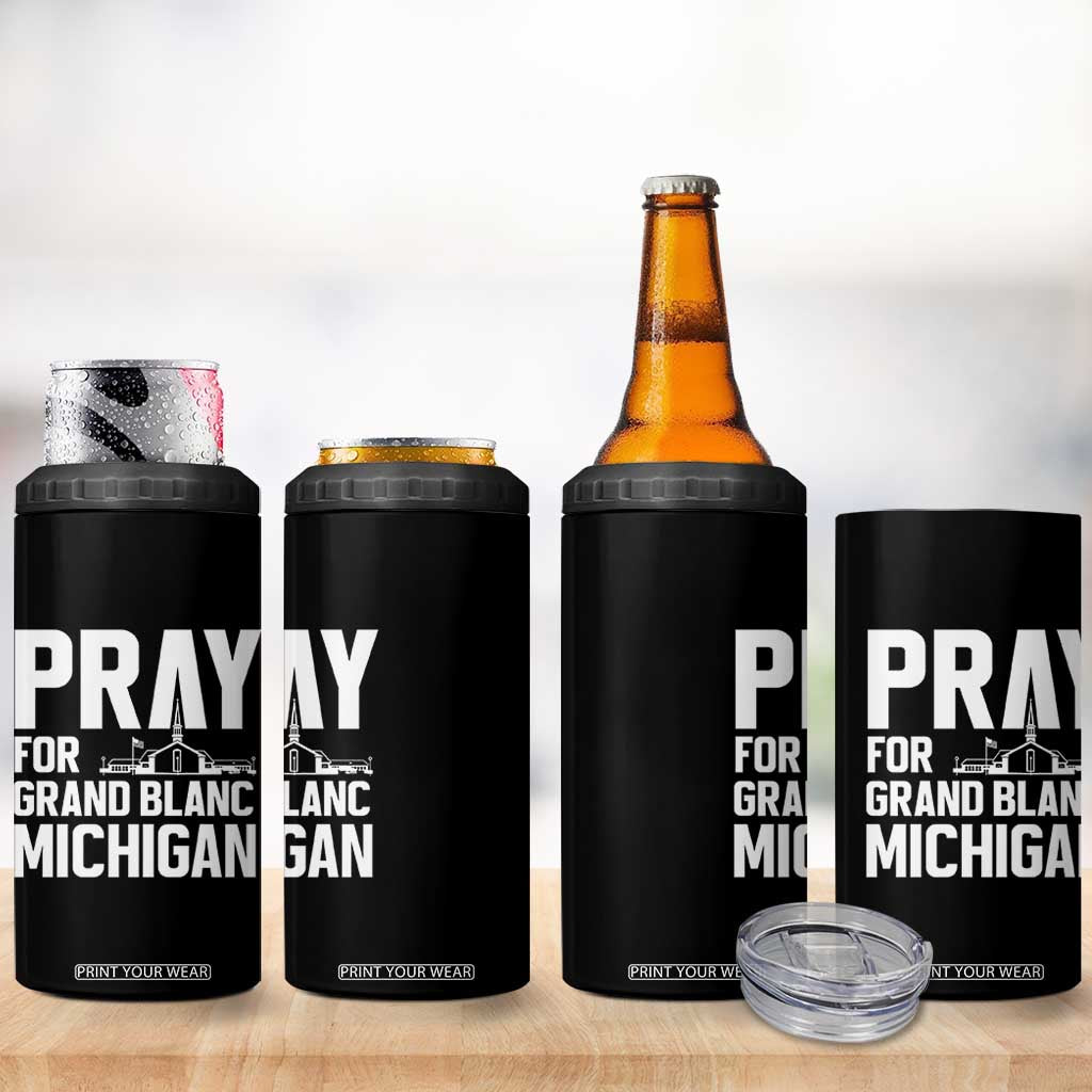 Pray for Grand Blanc Michigan 4 in 1 Can Cooler Tumbler Faith and Community Support TS02 Print Your Wear