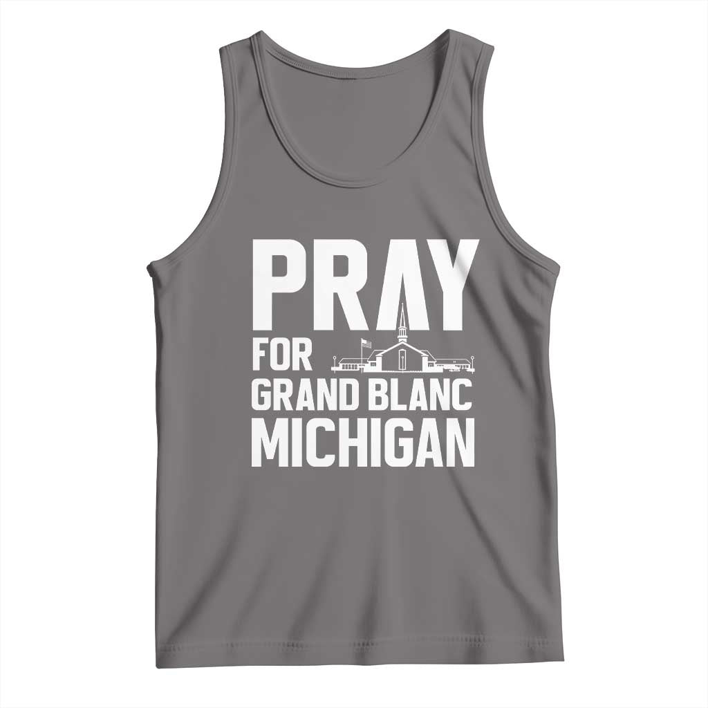 Pray for Grand Blanc Michigan Tank Top Faith and Community Support TS02 Deep Heather Print Your Wear