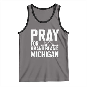 Pray for Grand Blanc Michigan Tank Top Faith and Community Support TS02 Deep Heather Black Print Your Wear