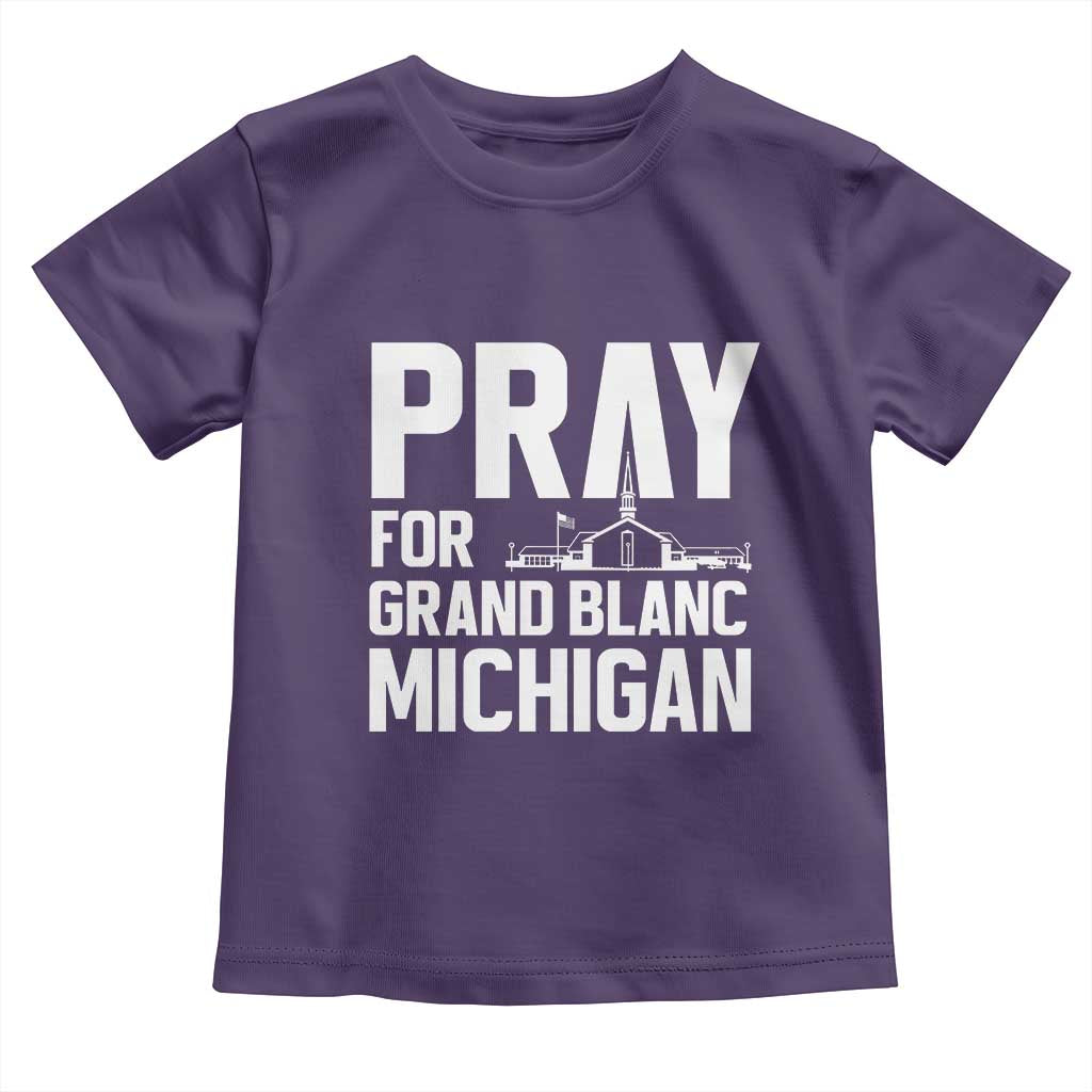 Pray for Grand Blanc Michigan Toddler T Shirt Faith and Community Support TS02 Purple Print Your Wear