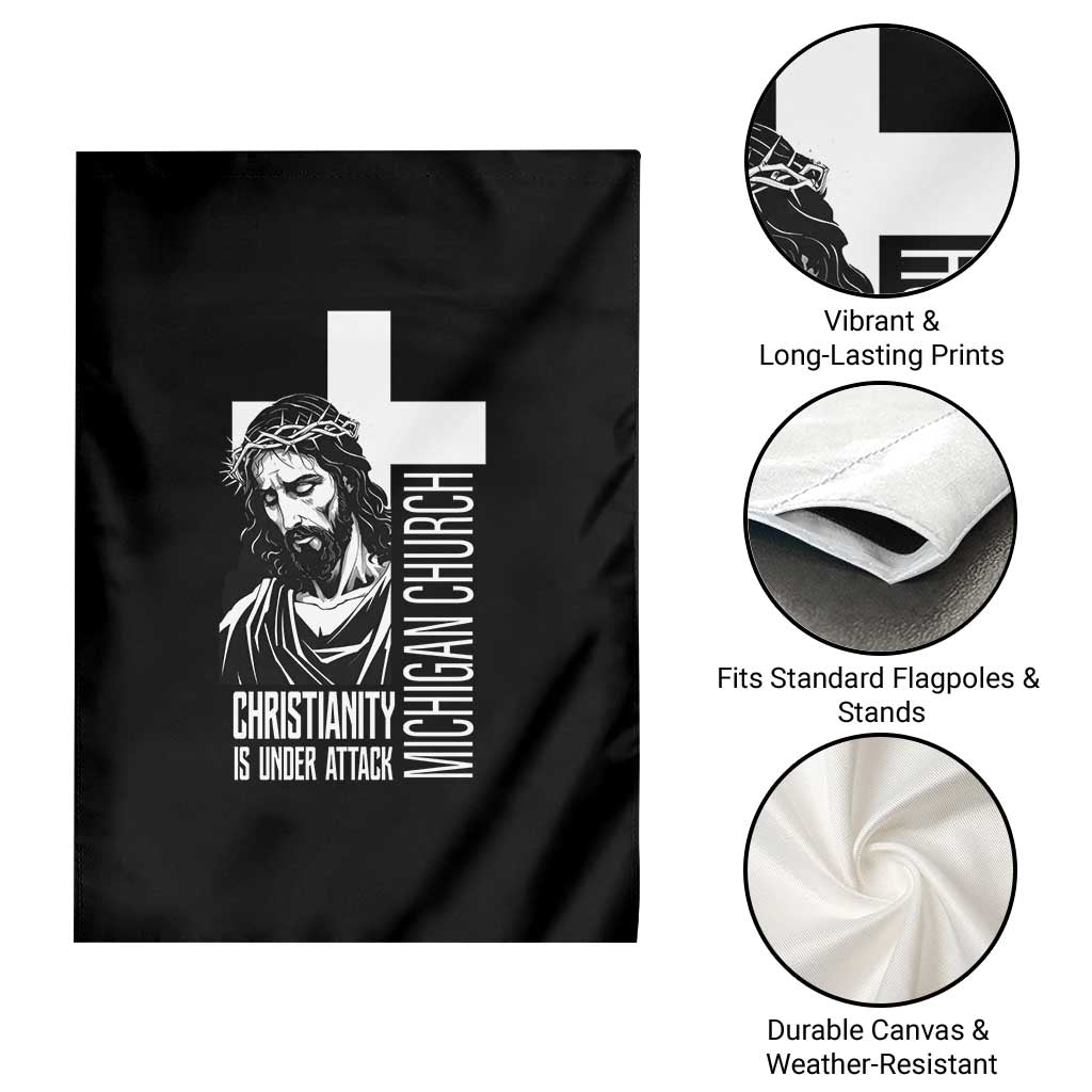 Christianity Is Under Attack Garden Flag Jesus Stand for Faith Michigan Church TS02 Print Your Wear
