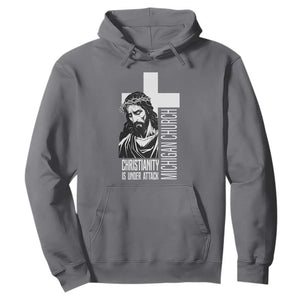 Christianity Is Under Attack Hoodie Jesus Stand for Faith Michigan Church TS02 Charcoal Print Your Wear
