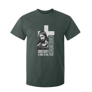 Christianity Is Under Attack T Shirt For Kid Jesus Stand for Faith Michigan Church TS02 Dark Forest Green Print Your Wear