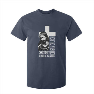 Christianity Is Under Attack T Shirt For Kid Jesus Stand for Faith Michigan Church TS02 Navy Print Your Wear