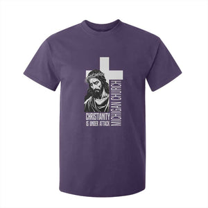 Christianity Is Under Attack T Shirt For Kid Jesus Stand for Faith Michigan Church TS02 Purple Print Your Wear