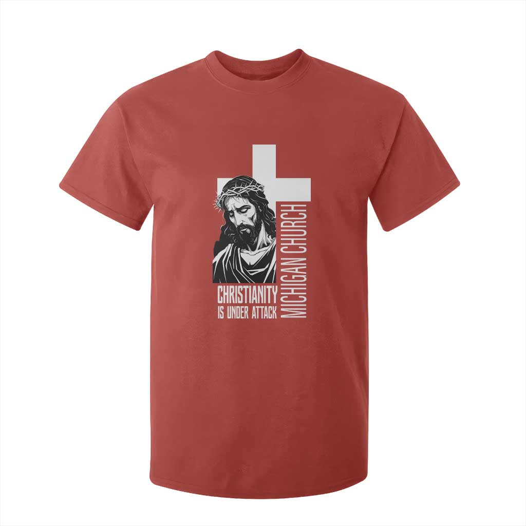 Christianity Is Under Attack T Shirt For Kid Jesus Stand for Faith Michigan Church TS02 Red Print Your Wear