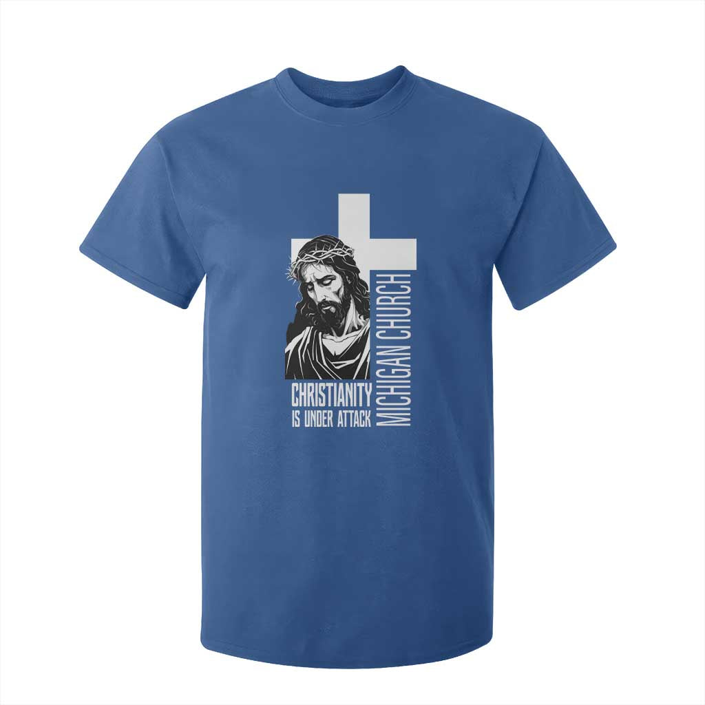 Christianity Is Under Attack T Shirt For Kid Jesus Stand for Faith Michigan Church TS02 Royal Blue Print Your Wear