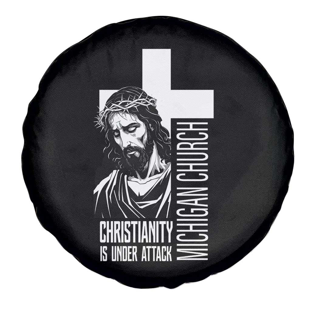 Christianity Is Under Attack Spare Tire Cover Jesus Stand for Faith Michigan Church TS02 Print Your Wear