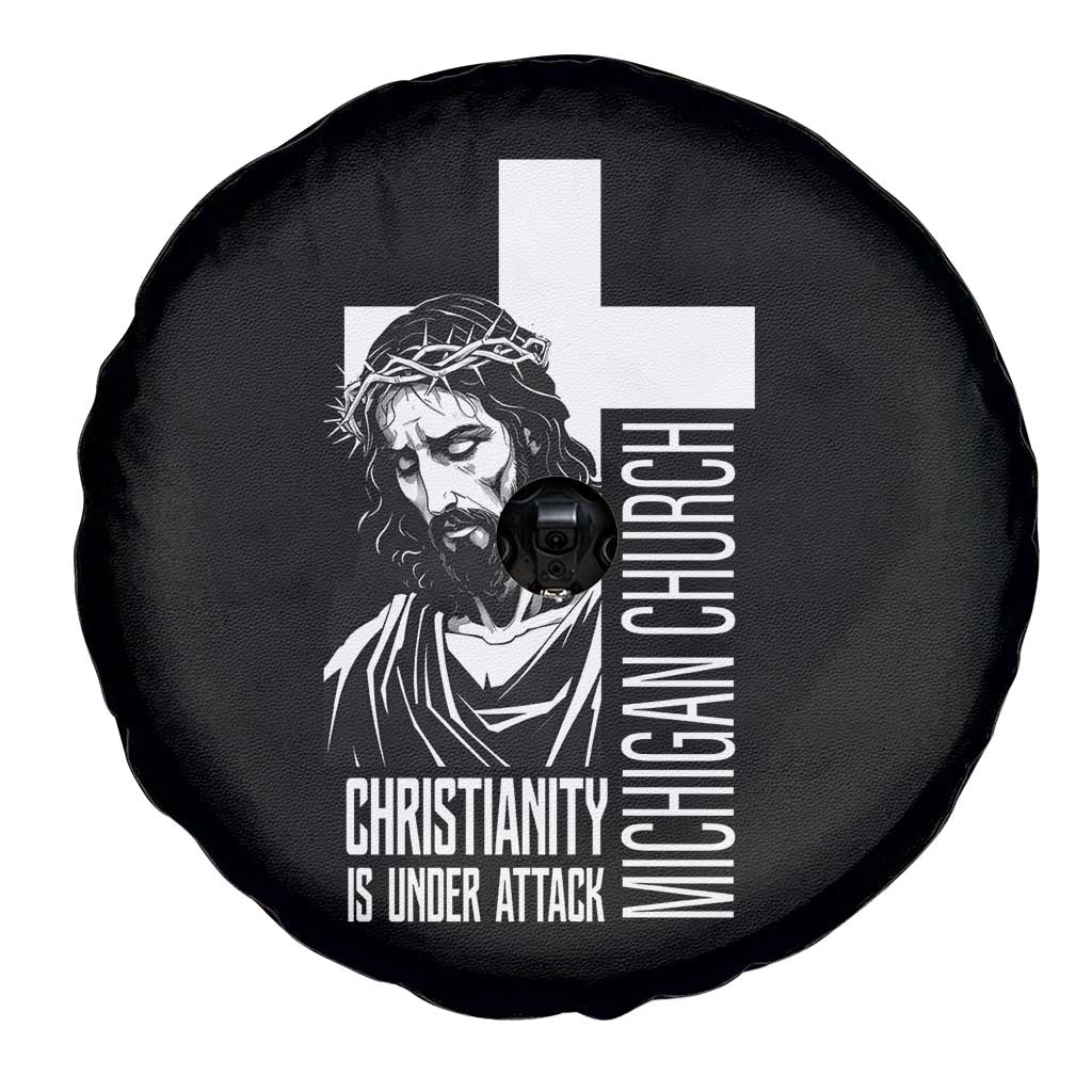 Christianity Is Under Attack Spare Tire Cover Jesus Stand for Faith Michigan Church TS02 Print Your Wear