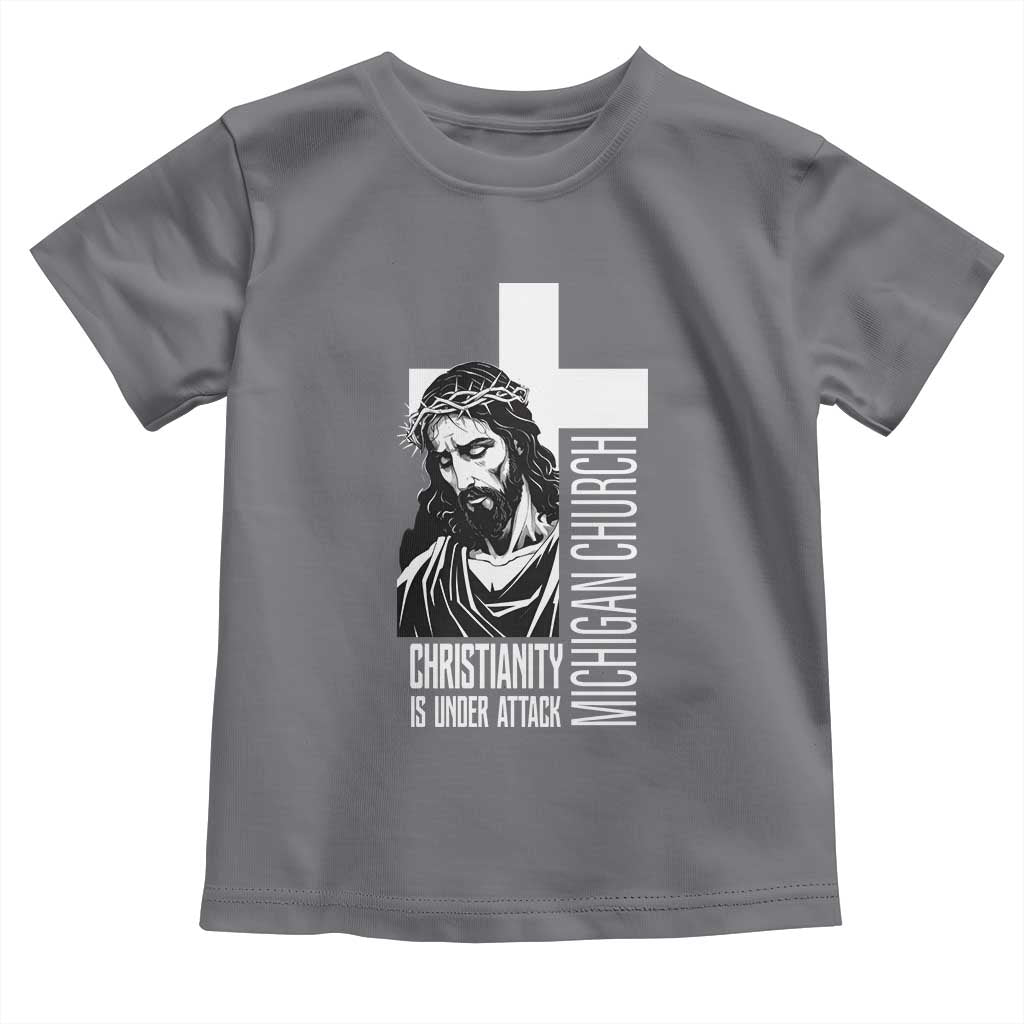 Christianity Is Under Attack Toddler T Shirt Jesus Stand for Faith Michigan Church TS02 Charcoal Print Your Wear