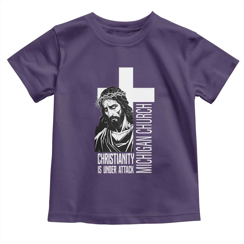 Christianity Is Under Attack Toddler T Shirt Jesus Stand for Faith Michigan Church TS02 Purple Print Your Wear