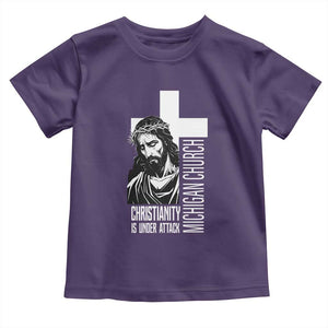 Christianity Is Under Attack Toddler T Shirt Jesus Stand for Faith Michigan Church TS02 Purple Print Your Wear