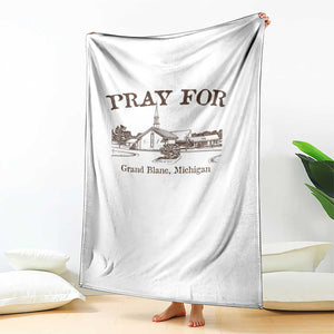 Pray for Grand Blanc Michigan Throw Blanket Vintage Church Faith Support TS02 Print Your Wear