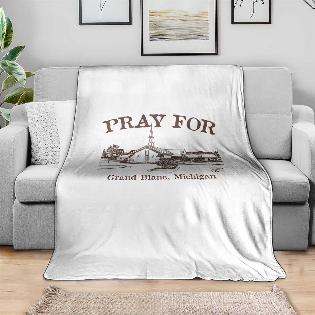 Pray for Grand Blanc Michigan Throw Blanket Vintage Church Faith Support TS02 Print Your Wear