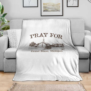 Pray for Grand Blanc Michigan Throw Blanket Vintage Church Faith Support TS02 Print Your Wear