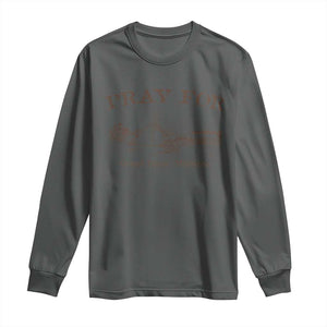 Pray for Grand Blanc Michigan Long Sleeve Shirt Vintage Church Faith Support TS02 Dark Heather Print Your Wear