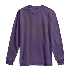 Pray for Grand Blanc Michigan Long Sleeve Shirt Vintage Church Faith Support TS02 Purple Print Your Wear