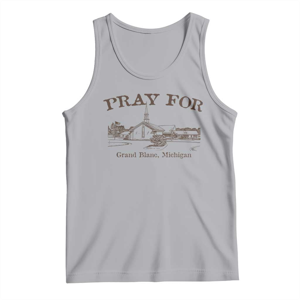 Pray for Grand Blanc Michigan Tank Top Vintage Church Faith Support TS02 Athletic Heather Print Your Wear
