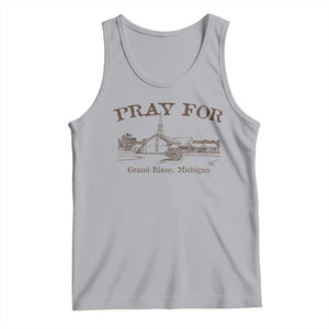Pray for Grand Blanc Michigan Tank Top Vintage Church Faith Support TS02 Athletic Heather Print Your Wear