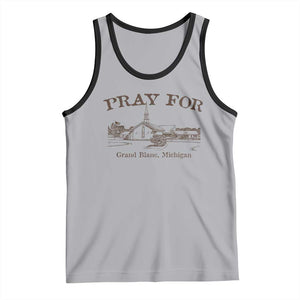 Pray for Grand Blanc Michigan Tank Top Vintage Church Faith Support TS02 Athletic Heather Black Print Your Wear