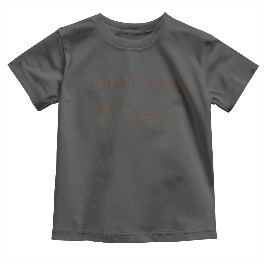 Pray for Grand Blanc Michigan Toddler T Shirt Vintage Church Faith Support TS02 Dark Heather Print Your Wear
